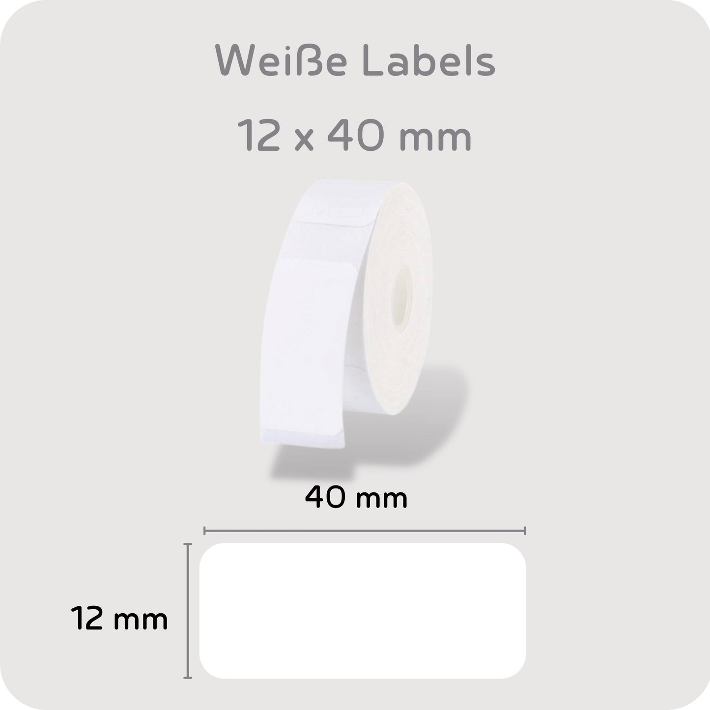 Weiße Labels in verschiedenen Größen