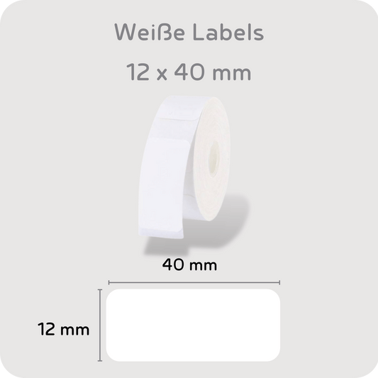 Weiße Labels in verschiedenen Größen