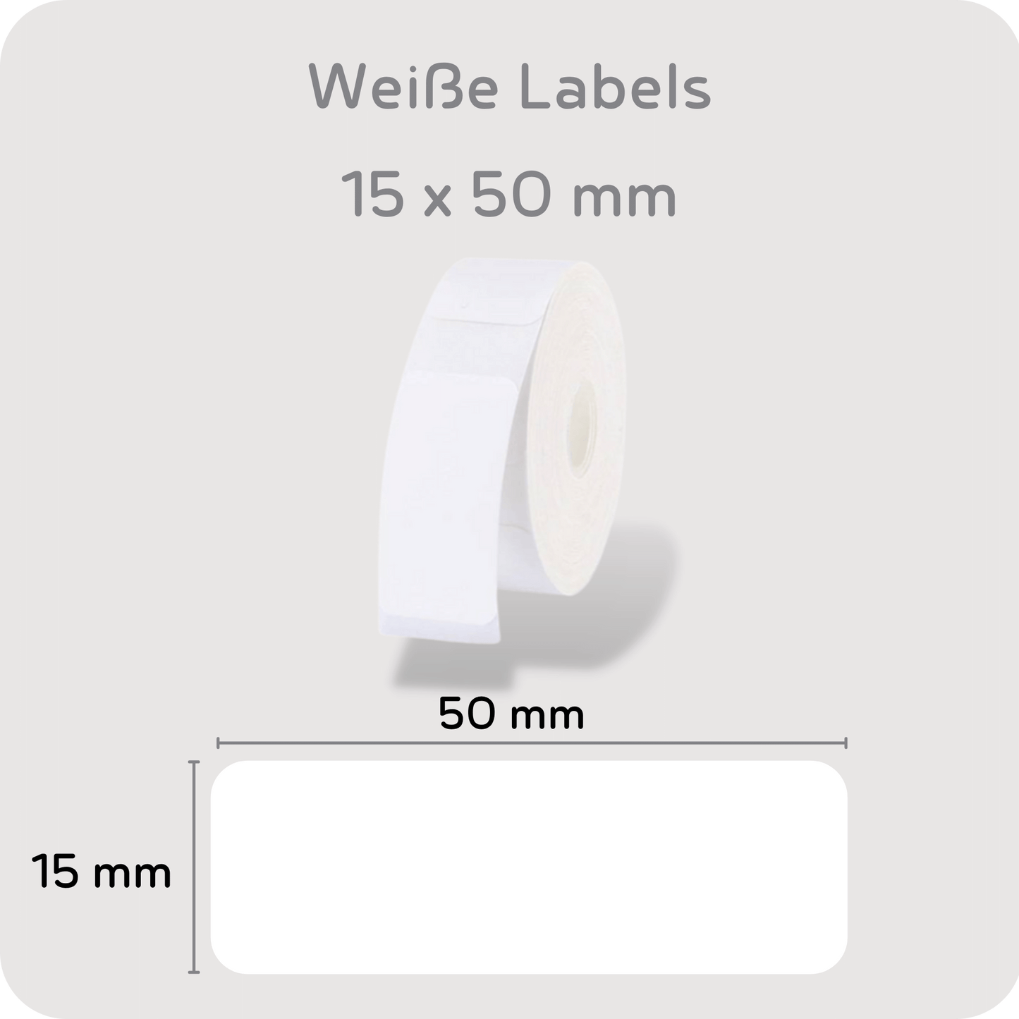 Weiße Labels in verschiedenen Größen